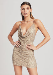 Mich Pearl Embellished Sequin Dress