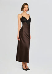 Grenache Satin Maxi Dress