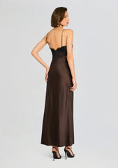 Grenache Satin Maxi Dress