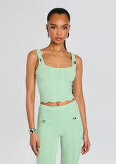 Aloe Metallic Rib Knit Top