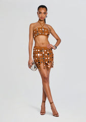 Enora Metallic Crochet Top