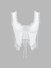 Fly Away Fairytale Lace Trim Crop Cami Top