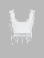 Fly Away Fairytale Lace Trim Crop Cami Top