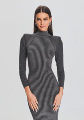 Aylin Metallic Rib Knit Dress