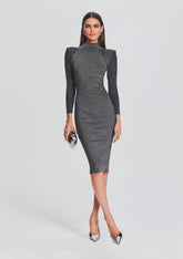 Aylin Metallic Rib Knit Dress