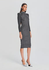 Aylin Metallic Rib Knit Dress