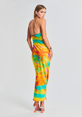 Cerith Silk Strapless Midi Dress
