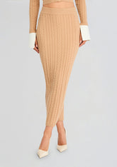 Prunella Cable Knit Skirt
