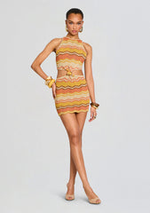 Dania Metallic Crochet Dress