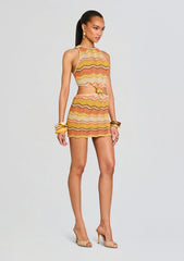 Dania Metallic Crochet Dress