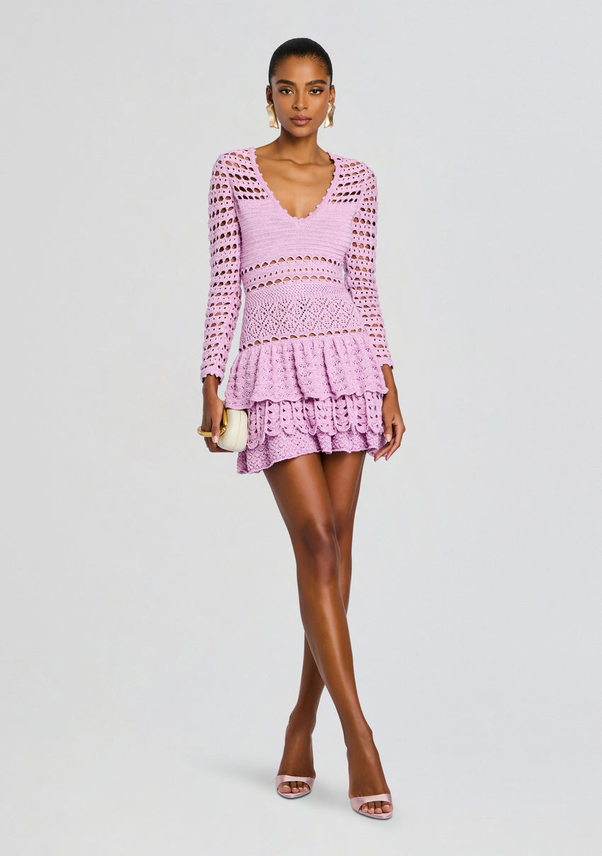 Lujayn Metallic Crochet Dress