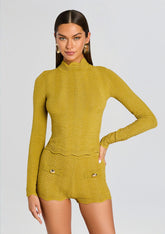 Prissy Metallic Knit Top