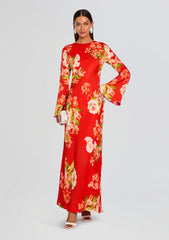 Hibi Back Ties Maxi Dress