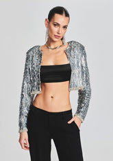 Maren Sequin Feather Jacket