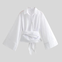 Women's Going Out Tops With Tie Belt