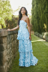 Flora Appliqué Dress Sky Blue | Ready To Ship