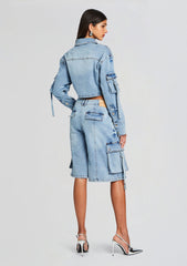 Blu Cargo Denim Top