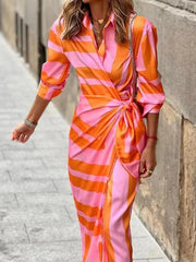 Elegant Wrap Shirt Dress for Women