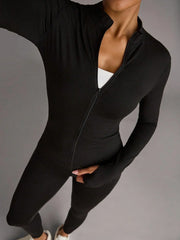 Slim Fit Padded Zip Jacket Stand Collar For Running And Exercise In Black Activewear
